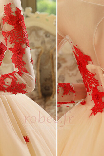 Robe de mariée Soie Orné de Rosette Appliquer a ligne Manche Longue - Page 9