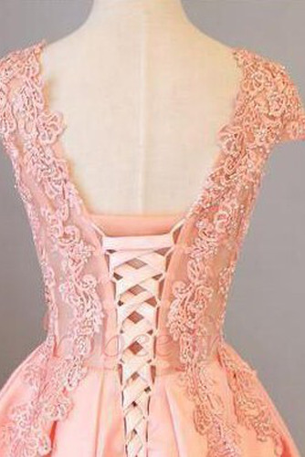 Robe de bal Laçage Satin Hiver A-ligne Manche Courte Formelle - Page 6