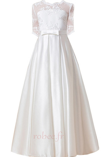 Robe de fille de fleur Ivoire A-ligne Norme Satin Naturel taille - Page 5