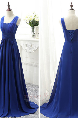 Robe de demoiselle d'honneur Simple Fermeture à glissière Larges Bretelles - Page 7