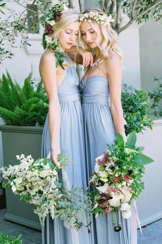 Robe de demoiselle d'honneur Simple Col en V Dos nu Corsage plissé - Page 3