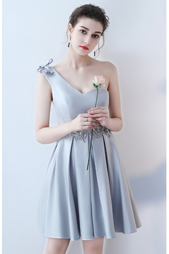 Robe de demoiselle d'honneur Longueur de genou Satin Norme A-ligne - Page 9