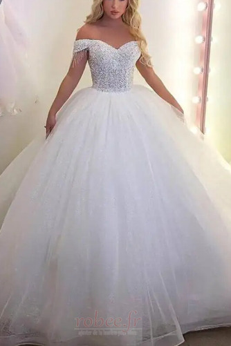 Robe de mariée Hiver aligne Laçage Vente net Perle Rosée épaule - Page 1