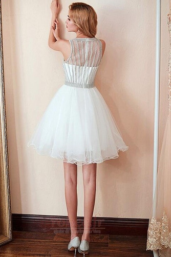 Robe de cocktail Tulle Naturel taille Sans Manches Haut Bas A-ligne - Page 2