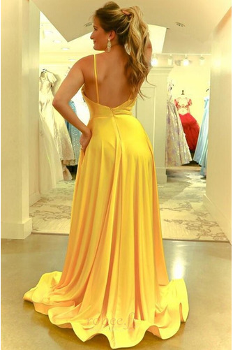 Robe de soirée Dos nu Naturel taille A-ligne Traîne Courte Sans Manches - Page 2