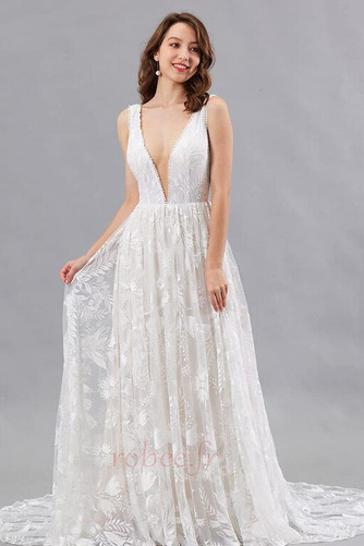 Robe de mariée Naturel taille Dentelle Longue Sans Manches Printemps - Page 1