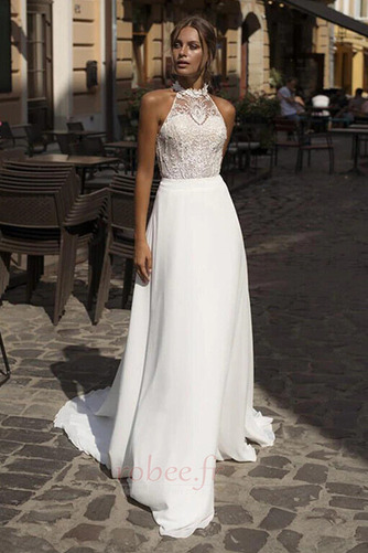 Robe de mariage Sans Manches Été A-ligne De plein air Trou De Serrure - Page 1