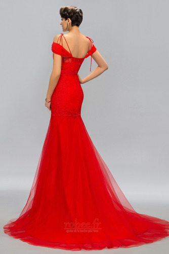 Robe de soirée Sirène Glissière Mancheron Longue Rosée épaule - Page 2