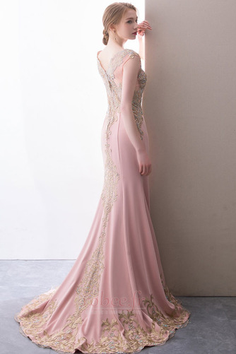 Robe de soirée Elégant Satin Automne Traîne Courte Naturel taille - Page 2