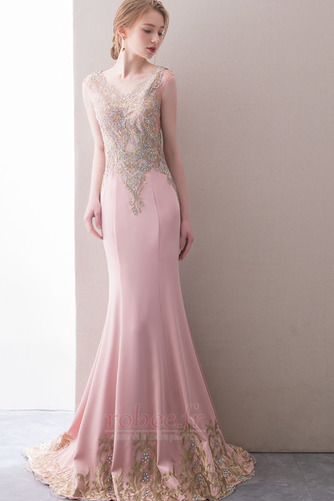 Robe de soirée Elégant Satin Automne Traîne Courte Naturel taille - Page 4