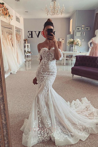 Robe de mariée Près du corps Sans Manches Jardin Longue Fermeture à glissière - Page 1