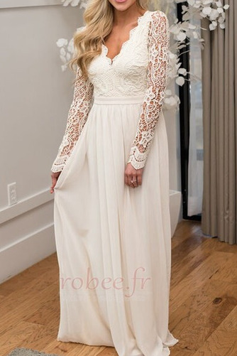 Robe de soirée Mousseline Col en V Été Elégant Manche de T-shirt - Page 3