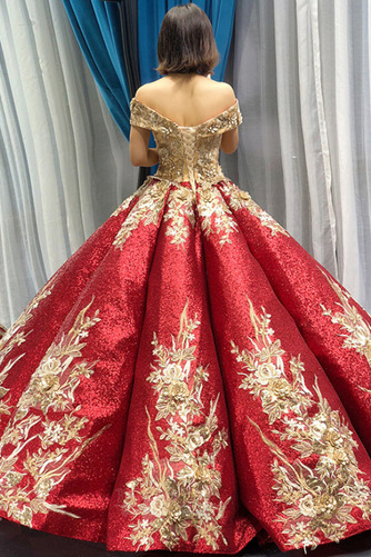 Robe de bal Rosée épaule Manche Courte Laçage À la masse Étoilé - Page 1