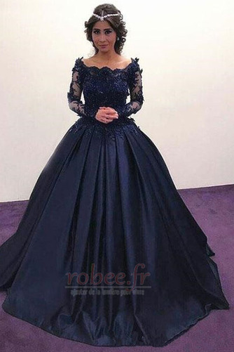 Robe de bal Traîne Courte Manche Aérienne aligne Couvert de Dentelle - Page 1