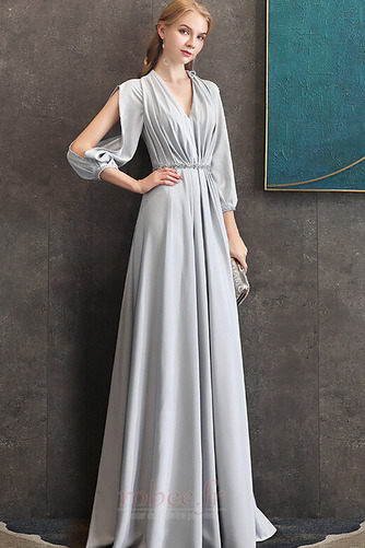 Robe de soirée Col en V Drapé Manche Longue Longueur de plancher - Page 3