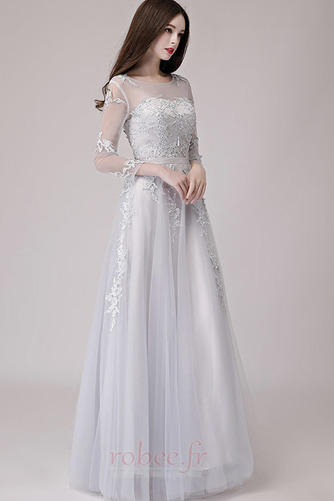 Robe de soirée Tulle Appliquer Naturel taille Manche Aérienne - Page 3