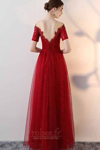 Robe de bal Tulle Médium Naturel taille Fête Rosée épaule Dentelle - Page 2