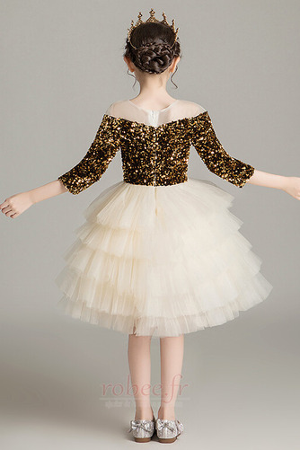 Robe de fille de fleur Longueur de genou Naturel taille Corsage Pailleté - Page 2