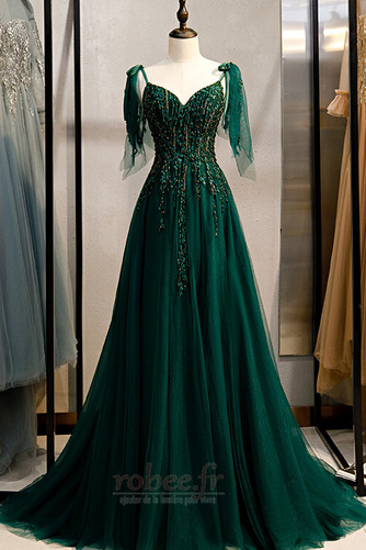 Robe de soirée Montrer Chic Laçage Perle A-ligne Sans Manches - Page 1