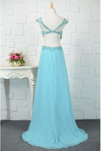 Robe de bal Luxueux Perle Norme Dos nu Mousseline Sans Manches - Page 3