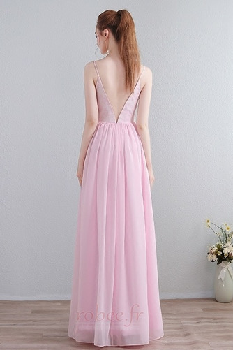 Robe de demoiselle d'honneur Naturel taille Col en V Fourreau pli - Page 2