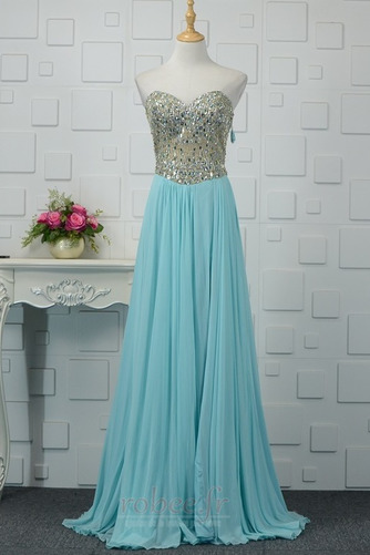 Robe de soirée Laçage Sans Manches A-ligne Perler Printemps Chiffon - Page 3