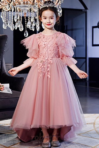 Robe de fille de fleur Décalcomanie Balançoire Manche Courte - Page 1