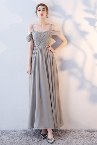 Robe de demoiselle d'honneur Laçage Sans Manches Mousseline A-ligne - Page 3