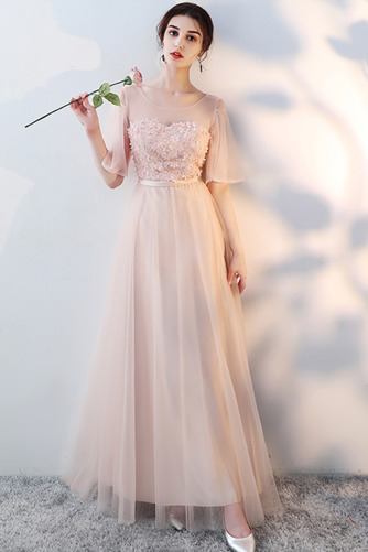 Robe de demoiselle d'honneur Elégant Rosée épaule Lacez vers le haut - Page 4