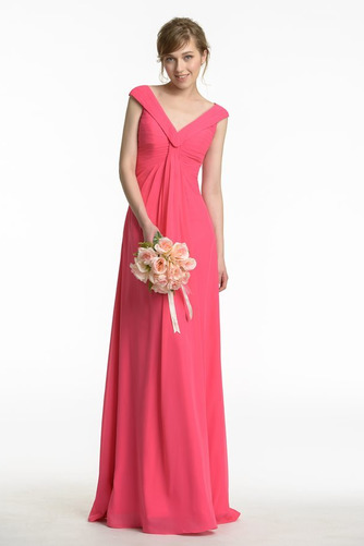 Robe de demoiselle d'honneur Longue Fourreau plissé Chiffon Automne - Page 1