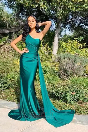 Robe de soirée Longue Sirène Une épaule Drapé Norme Vente Sans Manches - Page 2