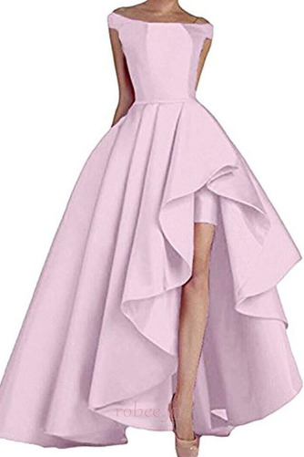 Robe de bal Sans Manches Naturel taille Asymétrique Chic Satin - Page 4
