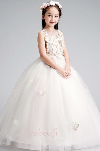 Robe de fille de fleur Formelle Naturel taille A-ligne Tulle - Page 4