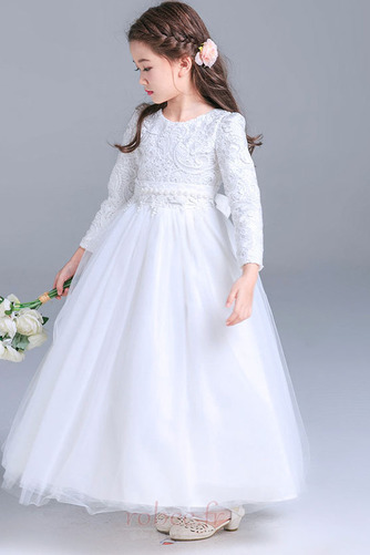 Robe de fille de fleur Col de chemise t Manche Longue A-ligne - Page 4