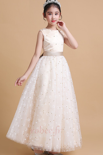 Robe de fille de fleur Luxueux Fermeture à glissière Tulle Ceinture en Étoffe - Page 4