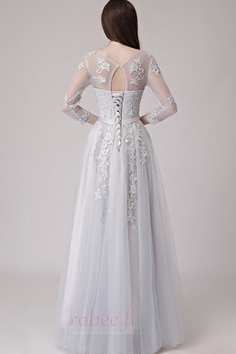 Robe de soirée Tulle Appliquer Naturel taille Manche Aérienne - Page 2