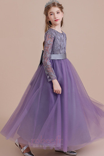 Robe de fille de fleur Manche Longue Balançoire Manche Aérienne - Page 1