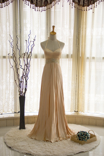 Robe de demoiselle d'honneur Mousseline aligne Laçage Fête Sans Manches - Page 1