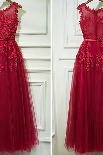 Robe de demoiselle d'honneur Fermeture à glissière Col rond Ceinture en Étoffe - Page 5