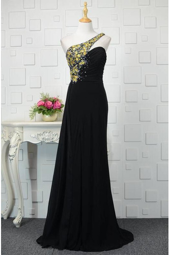 Robe de soirée Mousseline Fête fin Dos nu Fourreau Avec Bijoux - Page 1