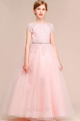 Robe de fille de fleur Mariage Couvert de Dentelle Glissière - Page 1
