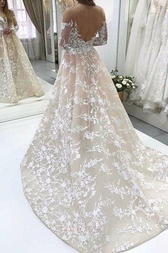 Robe de mariée Manche Longue De plein air Automne Dos nu gossamer - Page 2