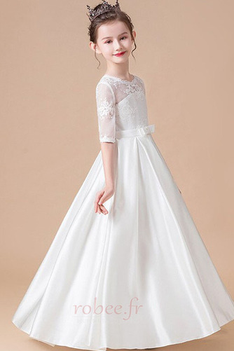 Robe de fille de fleur Ivoire A-ligne Norme Satin Naturel taille - Page 3