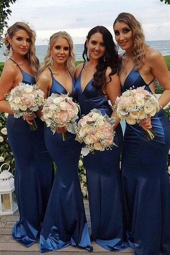 Robe de demoiselle d'honneur Sirène Manquant Satin Élastique - Page 1