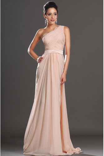 Robe de bal Une épaule Tissu à Claire-voie Sans Manches Près du corps - Page 5