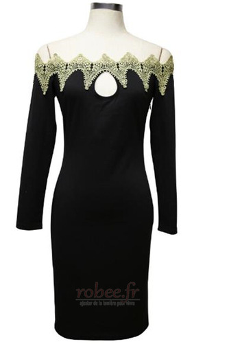 Robe de cocktail Chic Manche Longue Rosée épaule Courte Naturel taille - Page 4