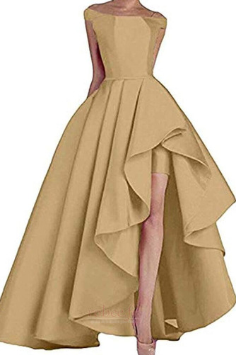 Robe de bal Sans Manches Naturel taille Asymétrique Chic Satin - Page 11