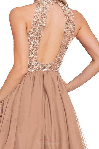 Robe de cocktail Tulle Triangle Inversé Naturel taille Dos nu - Page 4