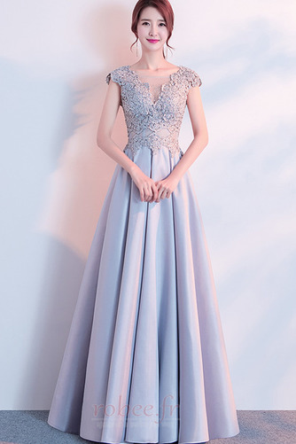 Robe de bal Satin Perlé Traîne Moyenne Formelle Mancheron Manche Courte - Page 3