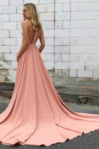 Robe de bal Simple Naturel taille Dos nu Poches Traîne Courte - Page 2